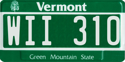 VT license plate WII310