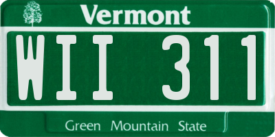 VT license plate WII311