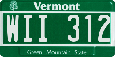 VT license plate WII312