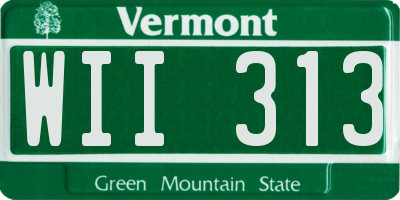 VT license plate WII313