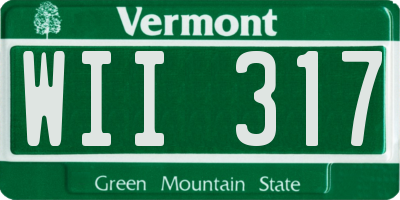 VT license plate WII317