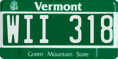 VT license plate WII318