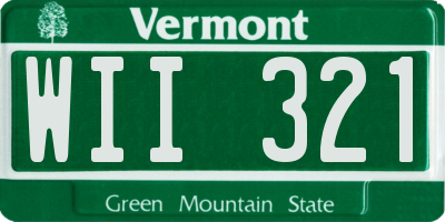 VT license plate WII321