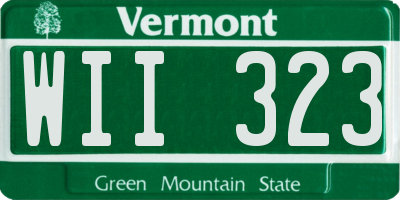 VT license plate WII323