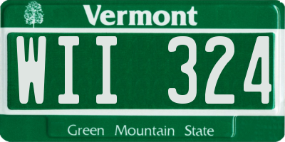 VT license plate WII324