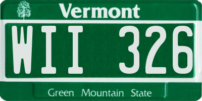 VT license plate WII326
