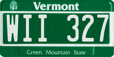 VT license plate WII327