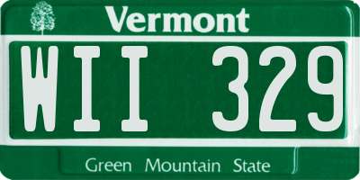 VT license plate WII329