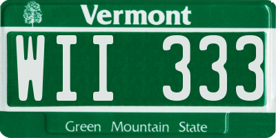 VT license plate WII333