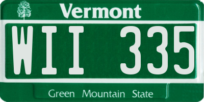 VT license plate WII335