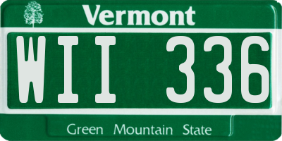 VT license plate WII336