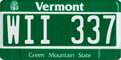 VT license plate WII337