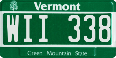 VT license plate WII338