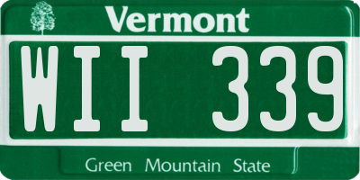 VT license plate WII339