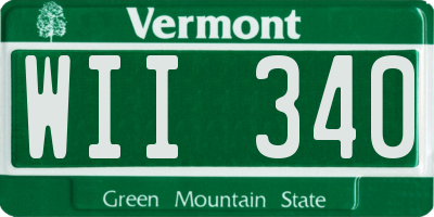VT license plate WII340
