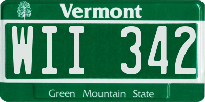 VT license plate WII342