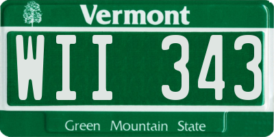 VT license plate WII343
