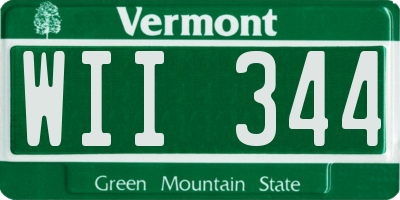 VT license plate WII344