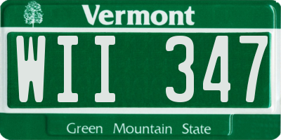 VT license plate WII347