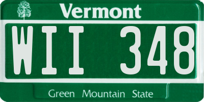 VT license plate WII348