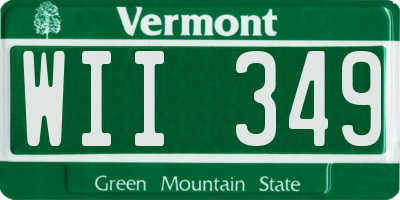 VT license plate WII349