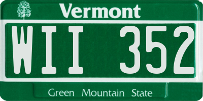 VT license plate WII352