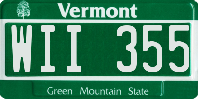 VT license plate WII355