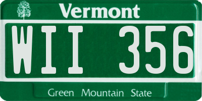 VT license plate WII356