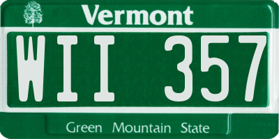 VT license plate WII357