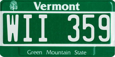 VT license plate WII359