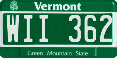VT license plate WII362