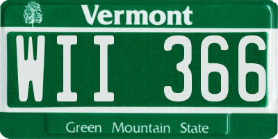 VT license plate WII366