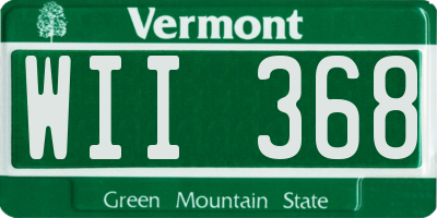 VT license plate WII368