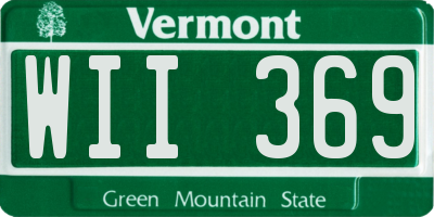 VT license plate WII369