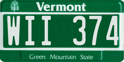 VT license plate WII374