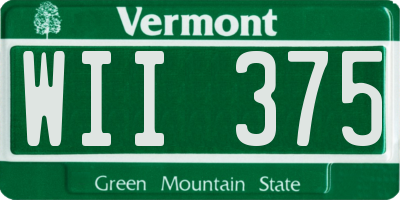 VT license plate WII375