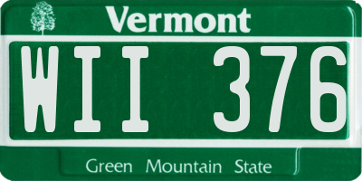 VT license plate WII376