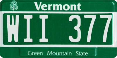 VT license plate WII377