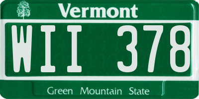 VT license plate WII378