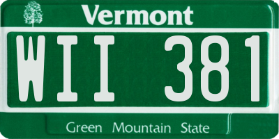 VT license plate WII381