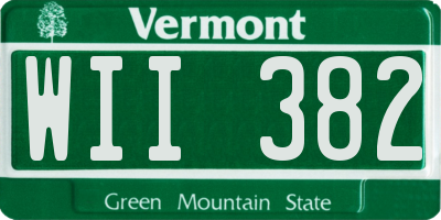VT license plate WII382