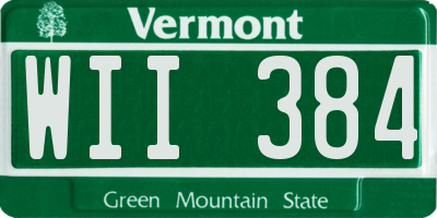 VT license plate WII384