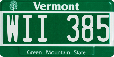 VT license plate WII385