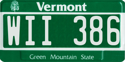 VT license plate WII386
