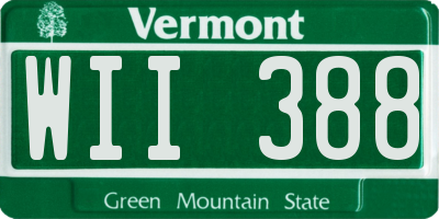 VT license plate WII388