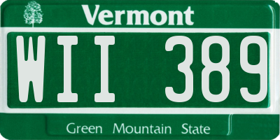 VT license plate WII389