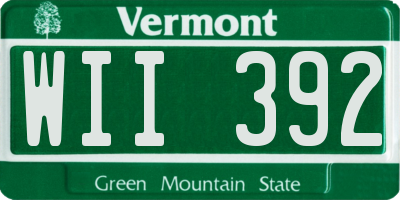 VT license plate WII392
