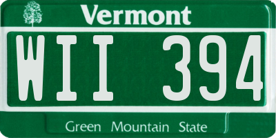VT license plate WII394