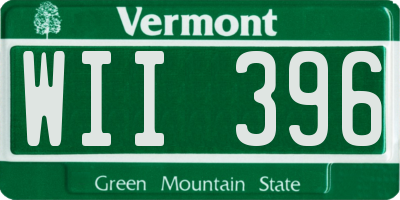 VT license plate WII396