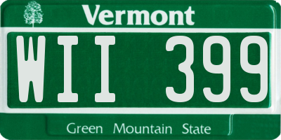 VT license plate WII399